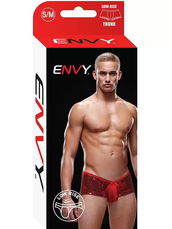 Красные блестящие мужские трусы-хипсы - S/M