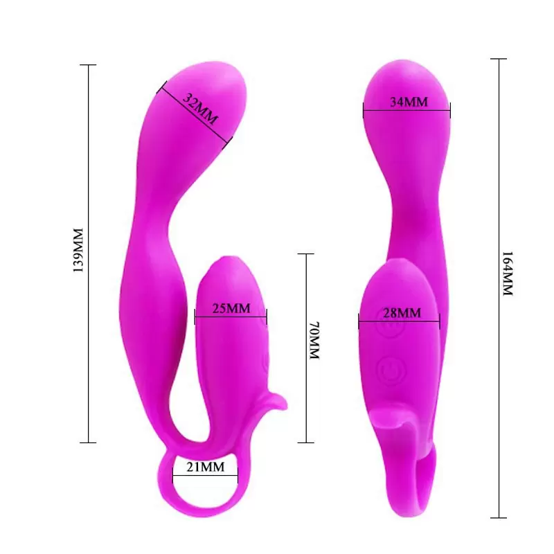 Оригинальный вибромассажер для двойной стимуляции Bowen с дистанционным пультом – розовый