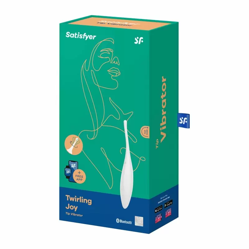 Точечный вибратор Satisfyer Twirling Joy, 17,8 см, силикон, белый