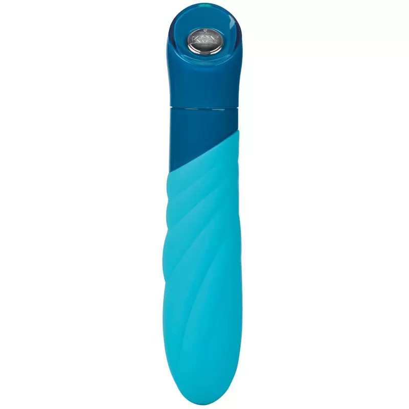 Дизайнерский вибратор Vela с элегантным рельефом - Blue