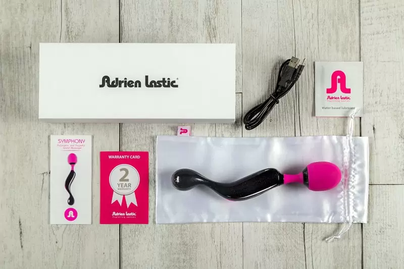 Многофункциональный вибромассажер Symphony - черный с розовым