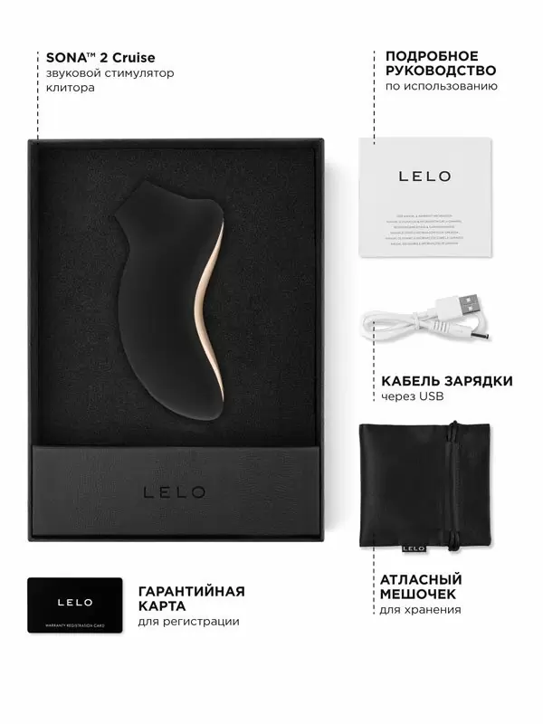 Звуковой стимулятор клитора Lelo Sona 2 Cruise, 12 режимов, 11,2 см, силикон