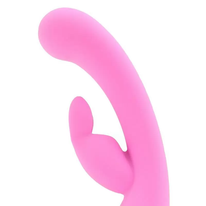 Перезаряжаемый вибратор для точки G с клиторальным стимулятором Rechargeable G Jack Rabbit – розовый