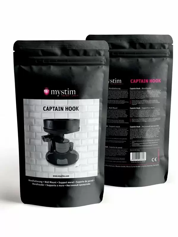 Крепление мастурбатора Mystim Captain Hook на стену, 9 см, черный