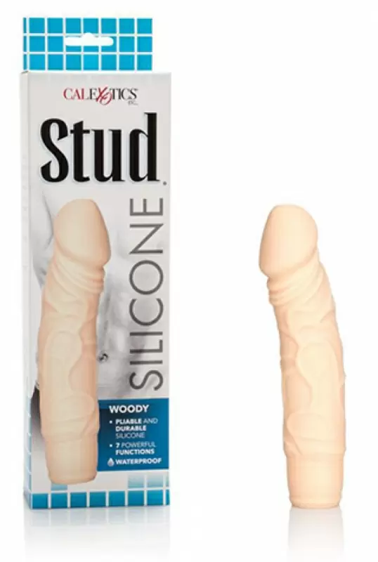 Реалистичный вибратор Calexotics Silicone Stud Woody Vibe in Ivory - телесный