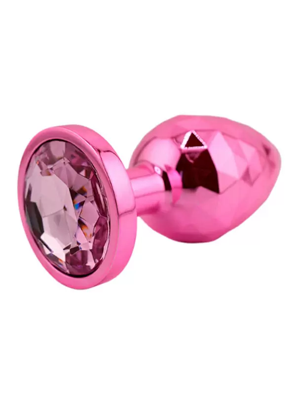 Розовая алюминиевая текстурная анальная пробка Large