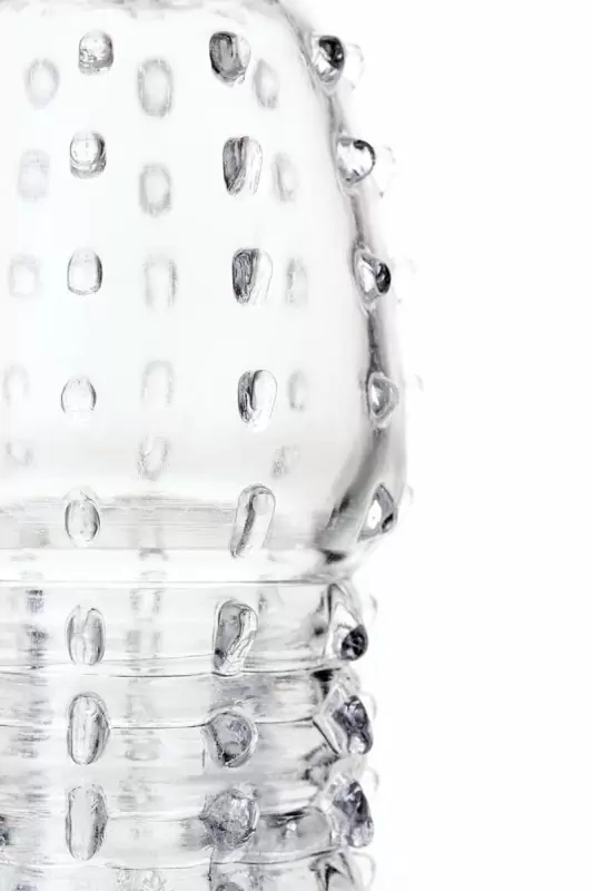 Закрытая насадка на пенис TOYFA A-Toys со щетинками – прозрачный