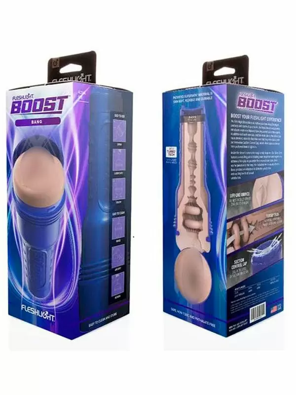 Реалистичный мастурбатор Fleshlight Boost Bang, с плавающими кольцами «Turbo Tech», 24,8 см, вагина, светлый-телесный