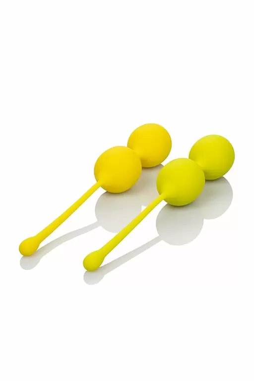 Оригинальные вагинальные шарики Kegel Training Set Lemon в форме лимонов - желтый
