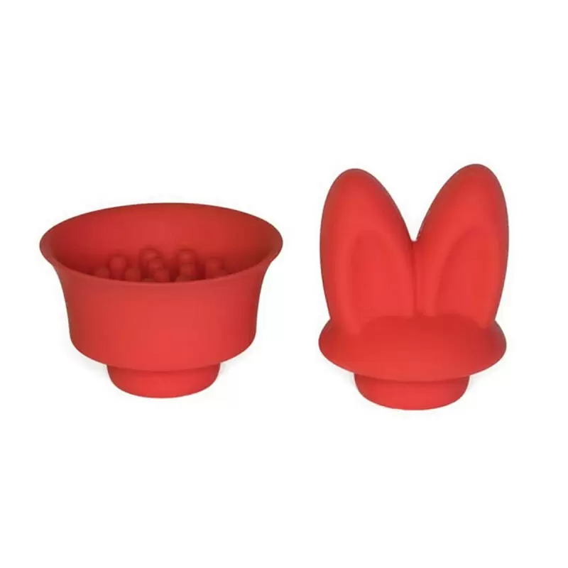 Комплект насадок «ушки» и «щеточка» для пульсатора Revel Body Kiti and Tikl – красный