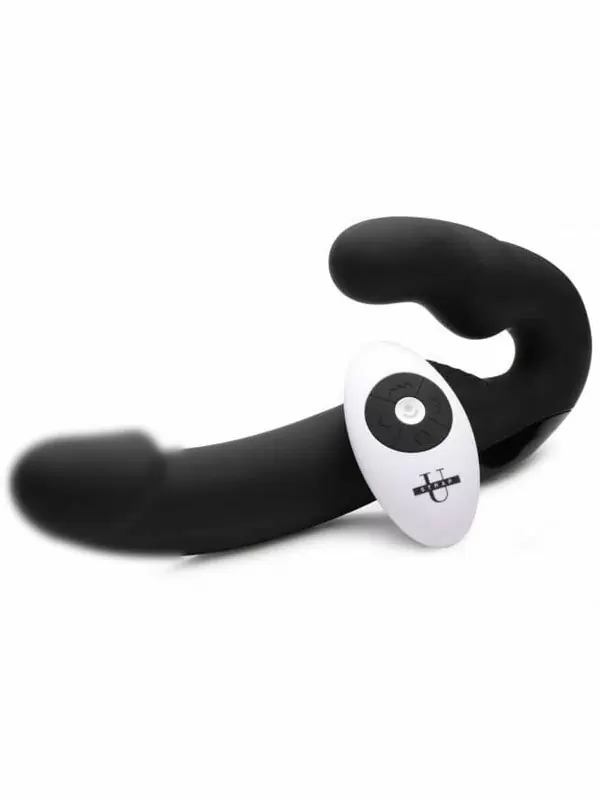 Анатомический страпон Urge, безремневой, с пультом Д/У, 24 см, черный