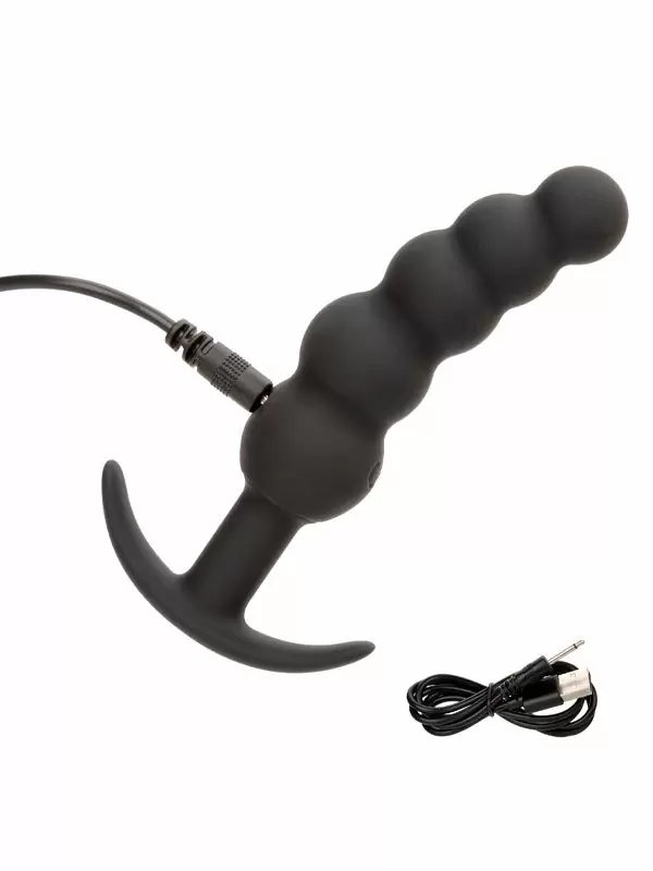 Анальная виброёлочка California Exotic Novelties Boundless Vibrating X5 Beaded Plug, для ношения, 10 режимов, 5 шариков, силикон