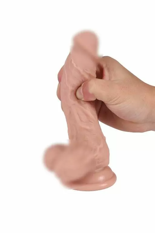 Реалистичный фаллоимитатор REAL, с мошонкой, силикон, 19 см, телесный