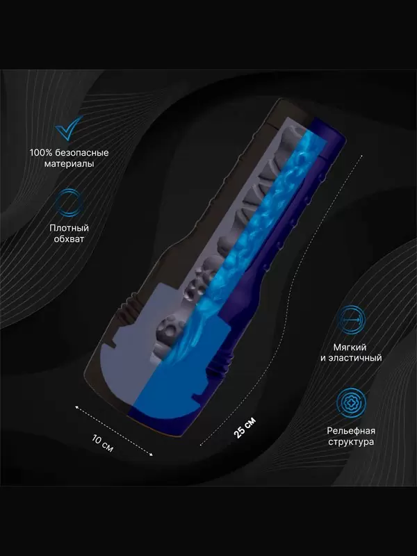 Фантазийный мастурбатор Fleshlight Freaks Alien Blue Metallic, 25 см, вагина, синий