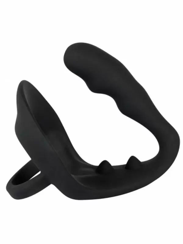 Стимулятор простаты Orion Penisring, с эрекционным кольцом и подхватом мошонки, 9 см, силикон, черный