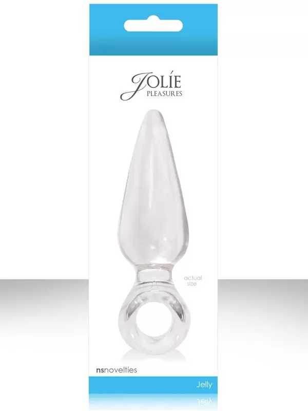 Анальная пробка средняя с кольцом Jolie Pleasures - Clear