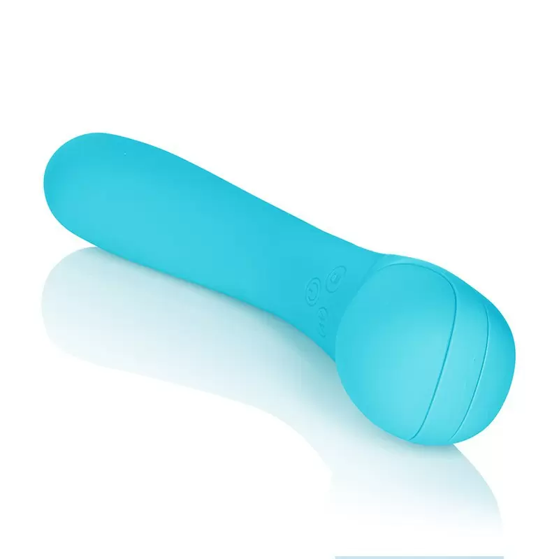 Изогнутый вибратор Impress Wand, 20,3 см, 12 режимов, силикон, голубой