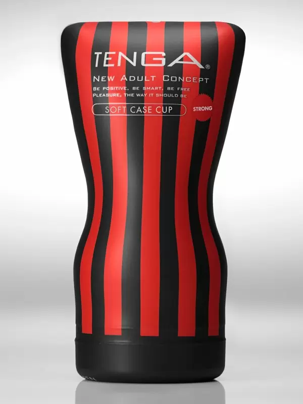 Нереалистичный мастурбатор Tenga Soft Case Cup Strong, 15,5 см, ТПЭ, красно-черный