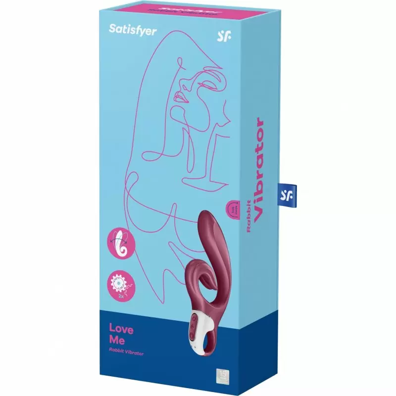 Изогнутый вибратор-кролик Satisfyer Love me, с двумя моторами, 12 режимов, бордовый