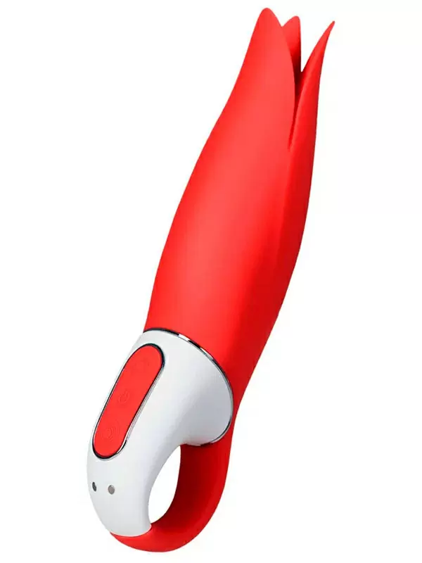Элегантный стимулятор клитора Satisfyer Vibes Power Flower, с головкой-лепестками, 12 режимов, красный