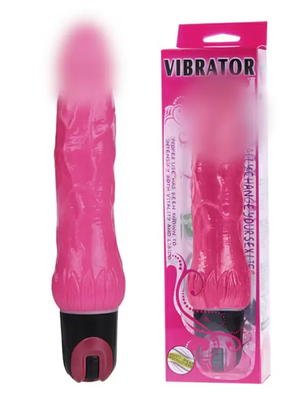 Цветной фаллоимитатор-реалистик с многоскоростной вибрацией Baile Vibrator – розовый
