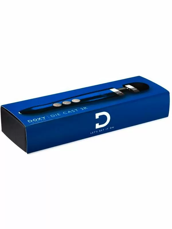 Мощный вибратор Doxy Die Cast 3R, 28 см, силикон, синий