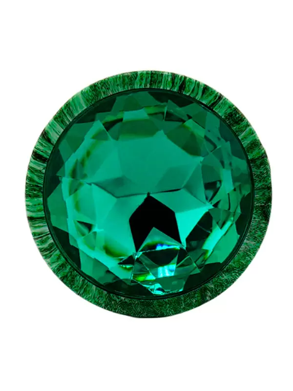 Анальная пробка Kanikule, с ограничителем в форме кристалла, размер S, зеленая