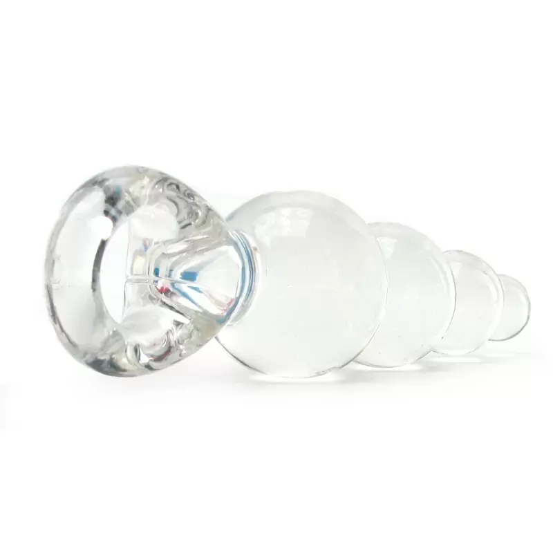 Анальная пробка с кольцом Jolie Ripples Large – прозрачная