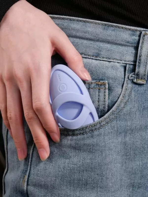 Мини-вибратор на пальцы Svakom Echo 2 с функцией нагрева, 5 режимов, 5 скоростей, дистанционное управление, функция блокировки, голубой