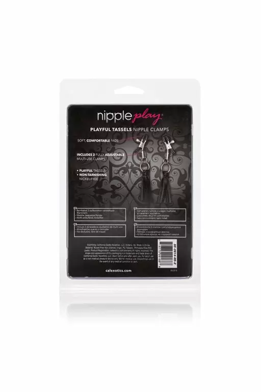 Зажимы для сосков Nipple Play Playful с кисточками - черный