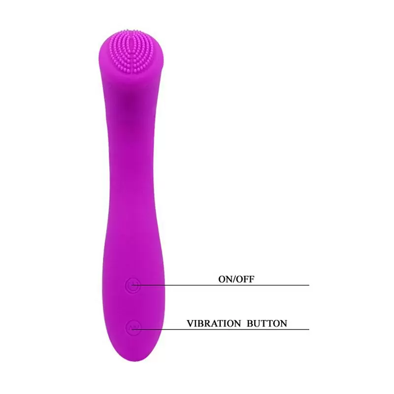 Эргономичный вибратор Len со стимулирующими микроресничками – розовый
