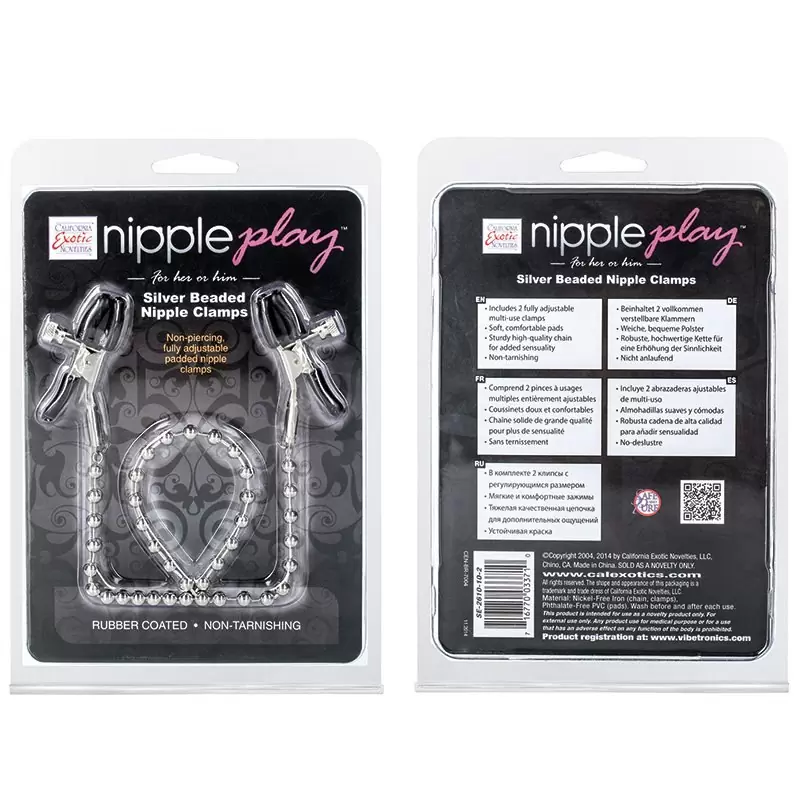 Зажимы на соски Nipple Clamps Silver Beaded