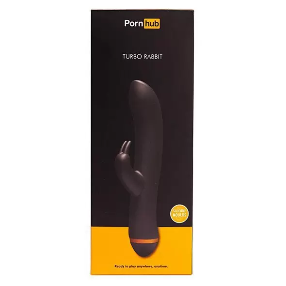 Вибратор с клиторальным стимулятором Pornhub Turbo Rabbit - черный