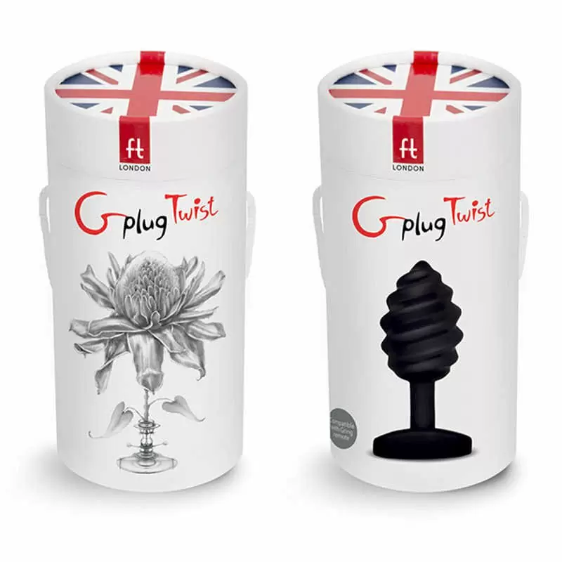 Витая анальная пробка с вибрацией Gvibe Gplug Twist - черный