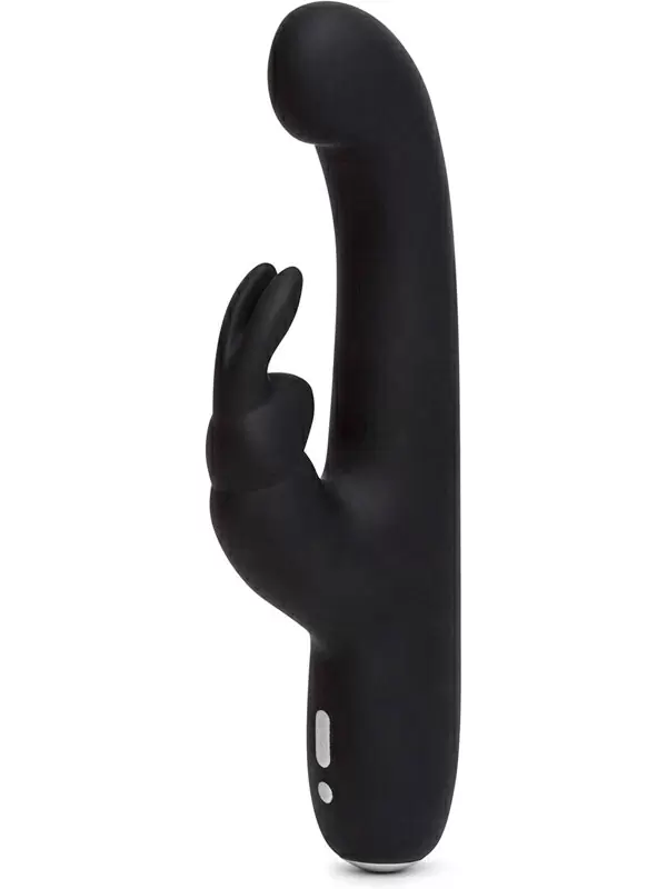 Изогнутый вибратор-кролик Happy Rabbit Slimline G-Spot, 15 режимов, 24,1 см, черный