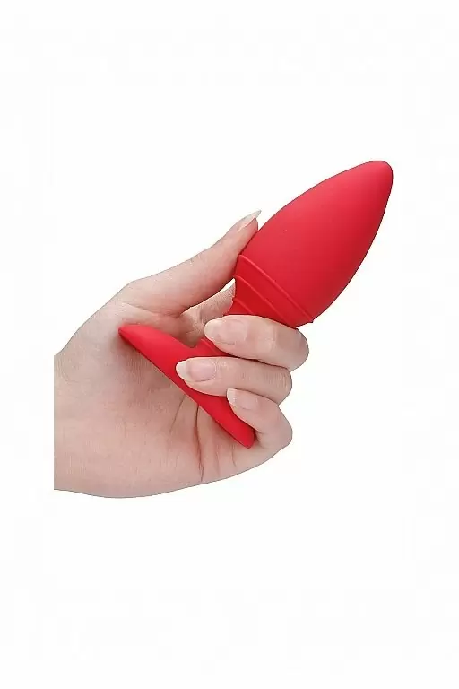 Анальная пробка с вибрацией и функцией нагрева Glow (красная)