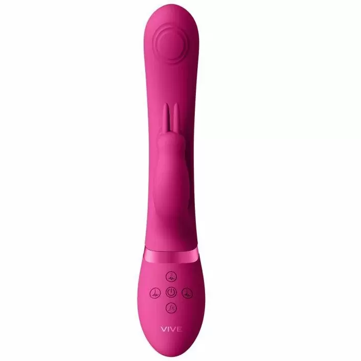 Изогнутый вибратор-кролик May - Pulse-Wave & C-spot & G-Spot Rabbit , 22 см, 10 скоростей, силикон, розовый
