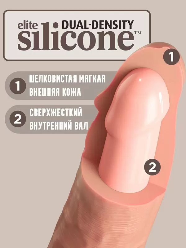 Реалистичный фаллоимитатор Pipedream King Cock Elite, с пультом Д/У, 7 режимов, 22,9 см