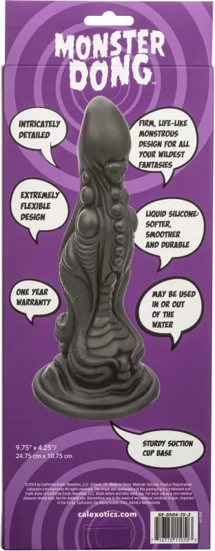 Необычный фаллоимитатор Monster Dong The Colossus, 24,75 см, тентакля, силикон, черный 