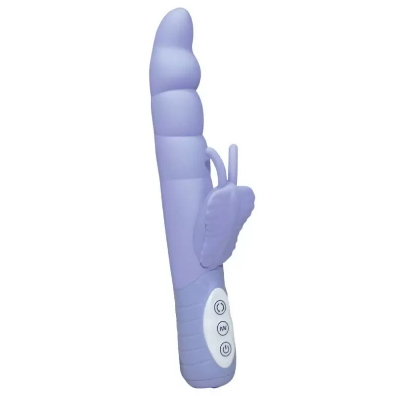 Вибратор двойного действия с ротацией Smile Fancy - голубой