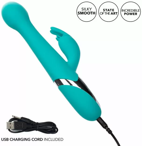 Элегантный вибратор-кролик Enchanted Oscillate с функцией пенетрации и ротацией, 14,5 см, 16 режимов, голубой