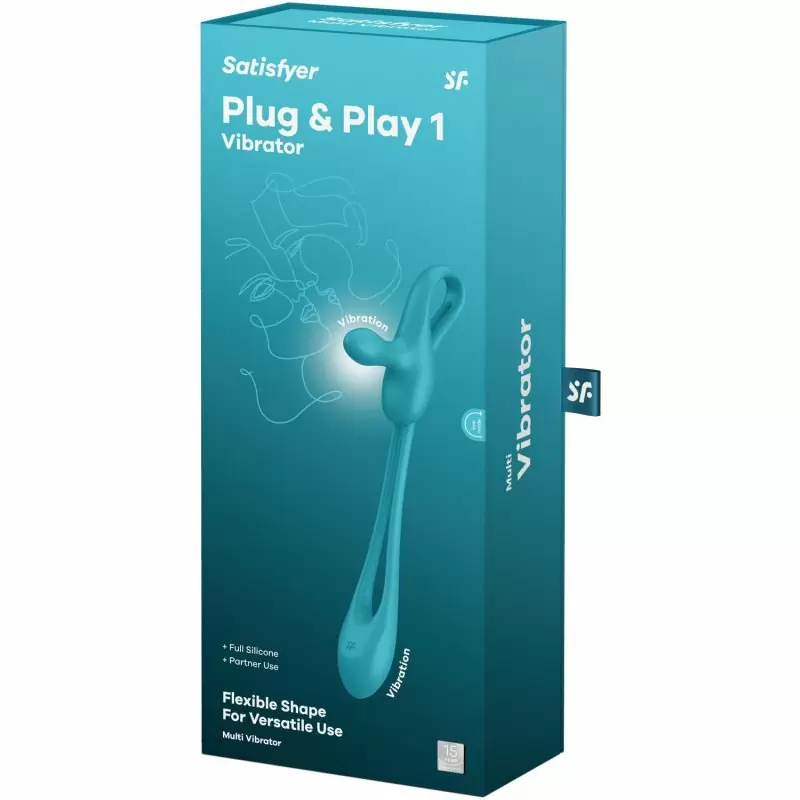 Вибратор для пар Satisfyer Plug & Play 1, 12 режимов, 43,5 см, голубой