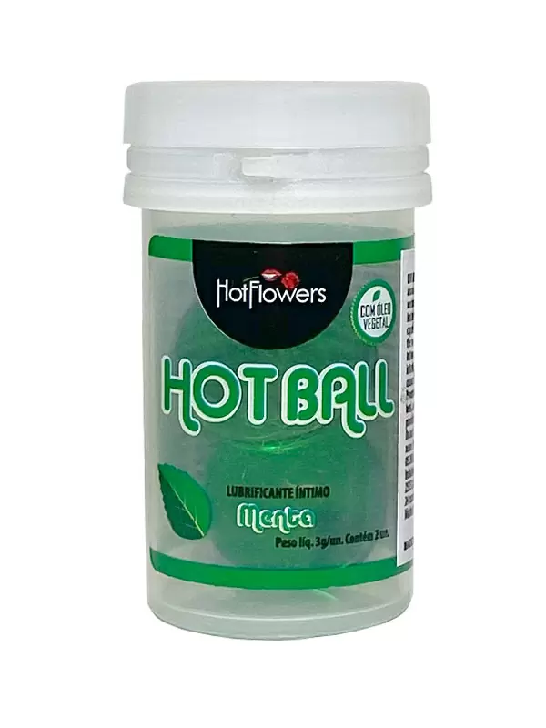 Лубрикант в виде двух шариков Hot Flowers Aromatic Hot Ball, масляная основа, мята, 6 грамм