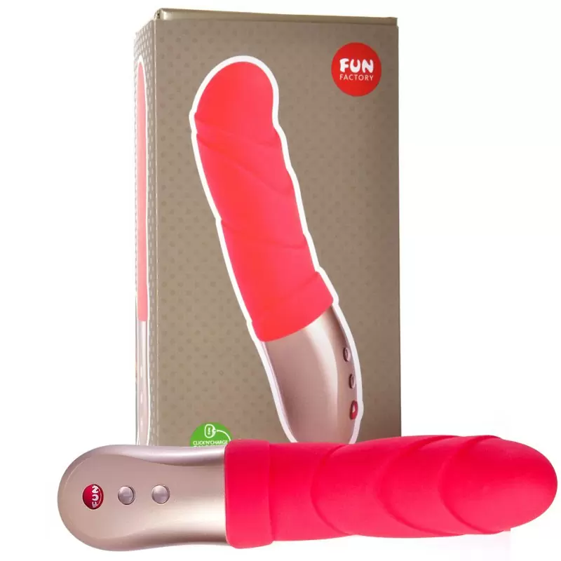 Стильный вибратор Fun Factory Flora, 6 режимов, 17 см, силикон, красный