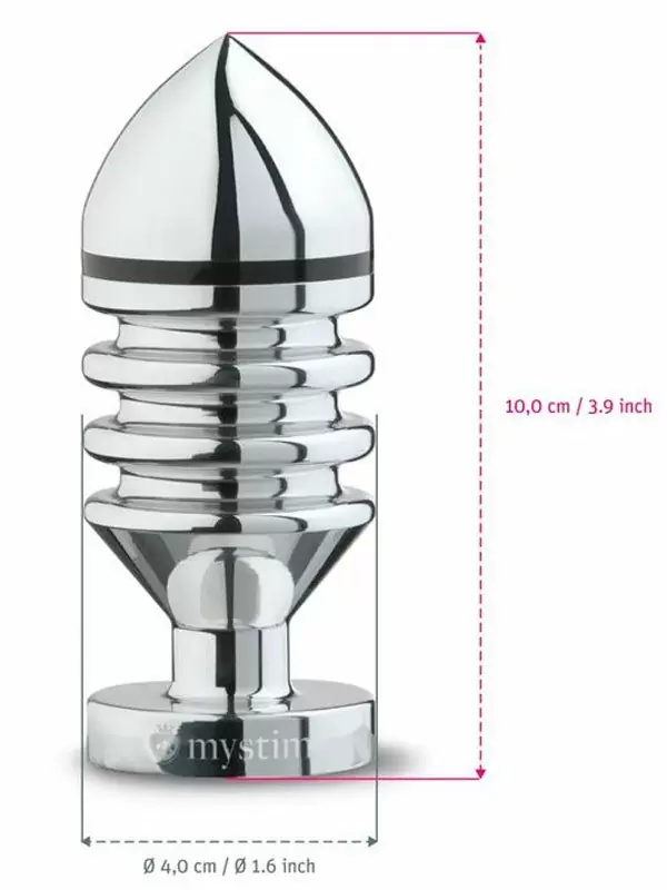 Анальный стимулятор Mystim Hector Helix S, для подключения к источнику электроимпульсов, 10 см, серебристый