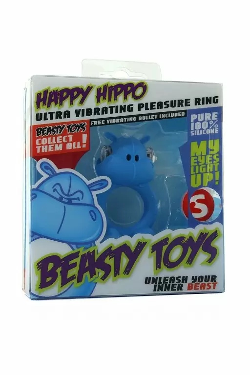 Эрекционное кольцо с вибрацией Happy Hippo Vibrating Cock Ring