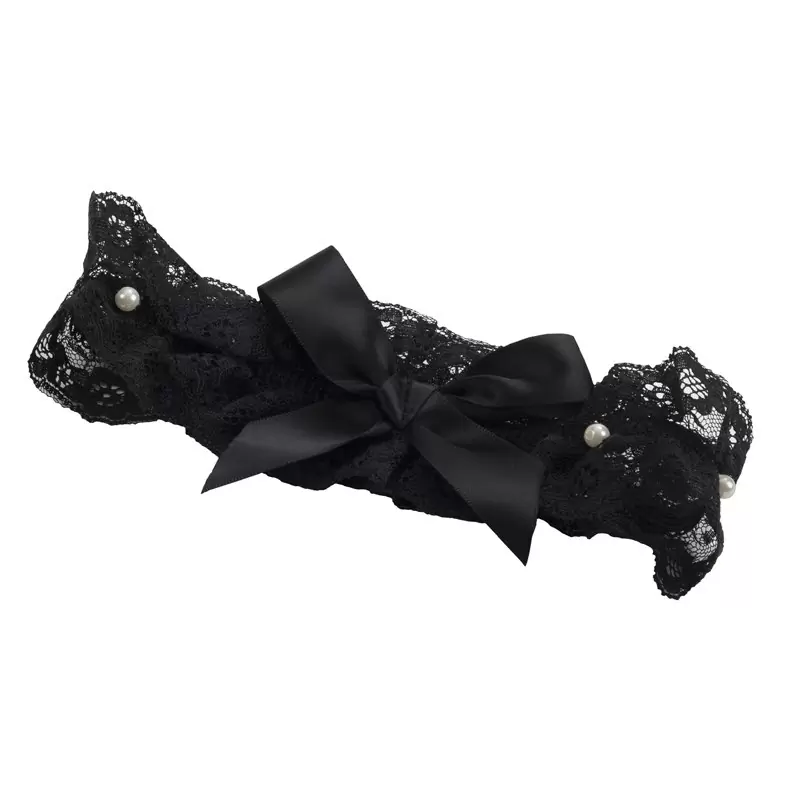 Подвязка на ногу Playful in Pearls Pearl Garter – черная