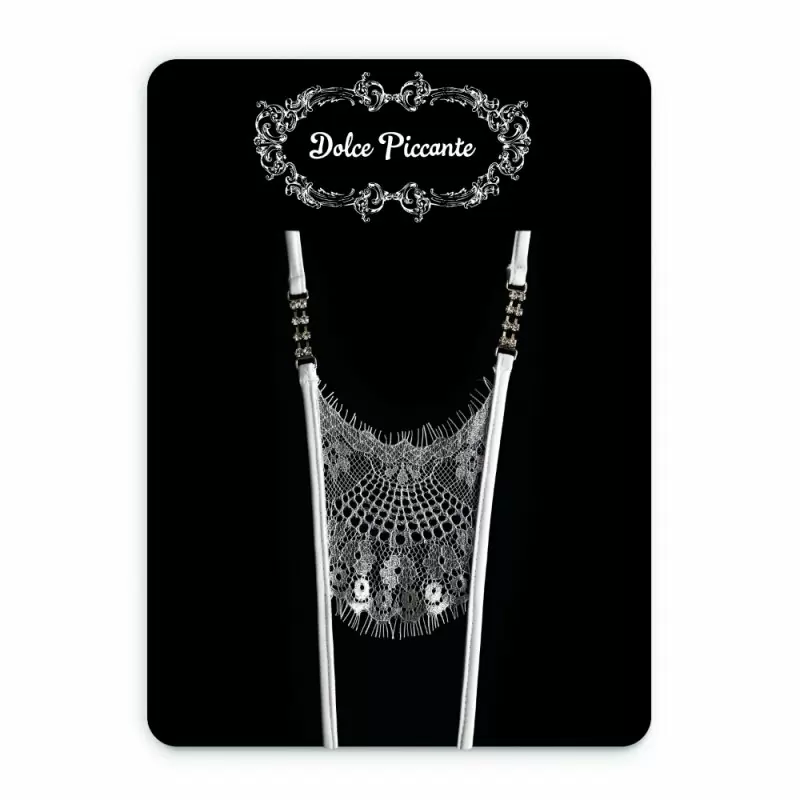 Белые кружевные трусики ручной работы Dolce Piccante Сiglia с доступом - S