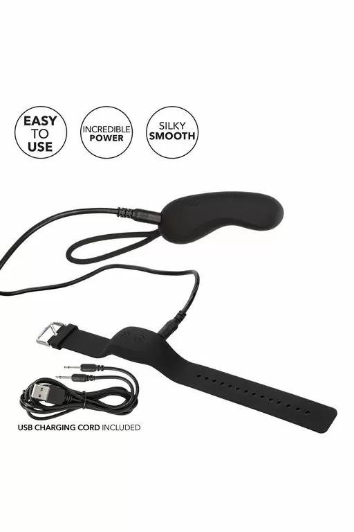 Изогнутое виброяйцо Wristband Remote Curve, с пультом-браслетом, 7,5 см, 12 режимов, черный