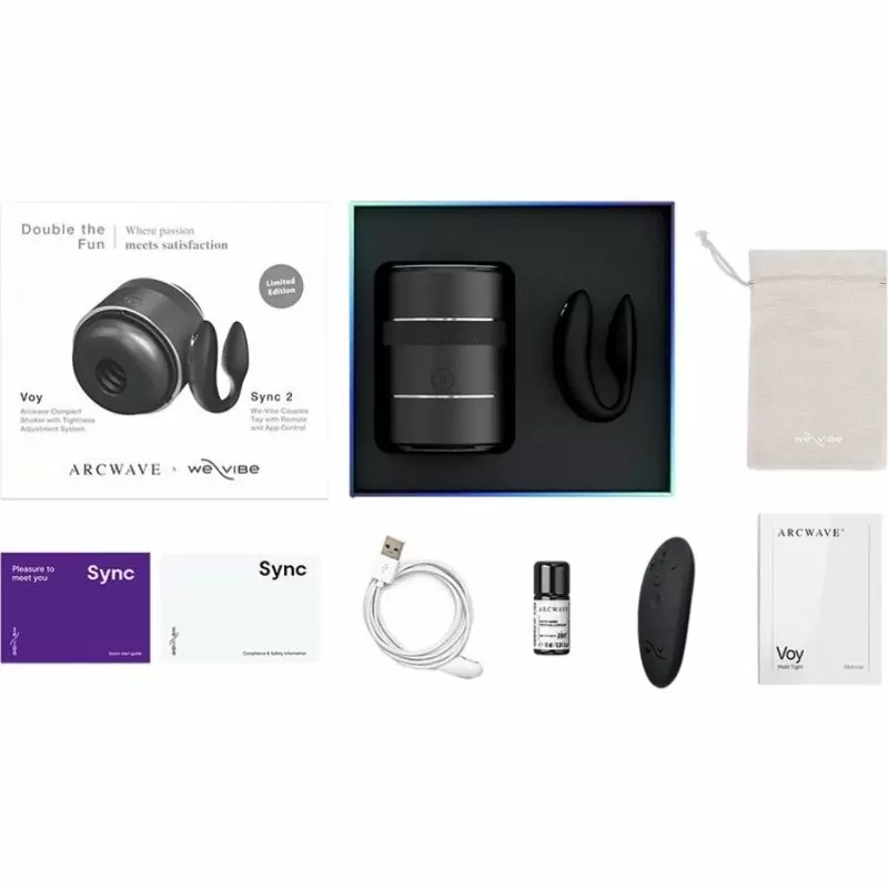 Набор для пар «Double the Fun»: мастурбатор Voy + вибратор We-Vibe Sync 2